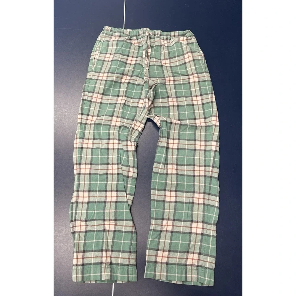 Hanna Andersson Flannel Pajama Pants Men and Women Adult Small, Green